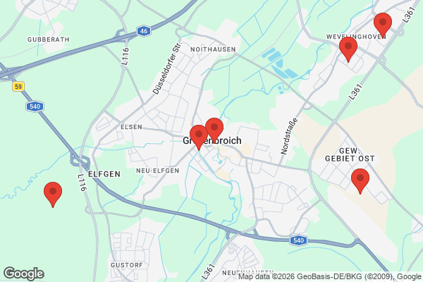 Karte mit Entrümpelungsaufträgen in Grevenbroich