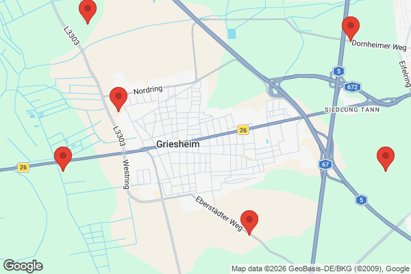 Karte mit Entrümpelungsaufträgen in Griesheim
