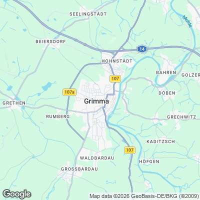 Karte von Grimma und Umgebung