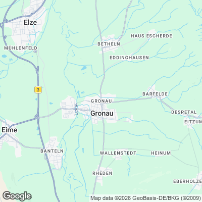 Karte von Gronau (Leine) und Umgebung