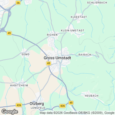 Karte von Groß-Umstadt und Umgebung
