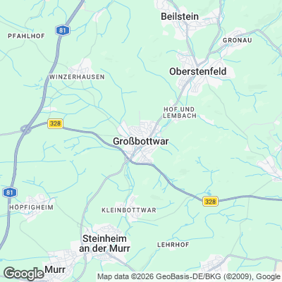 Karte von Großbottwar und Umgebung