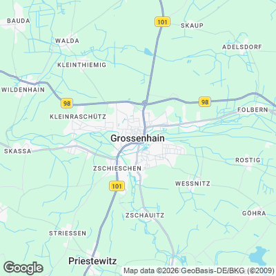 Karte von Großenhain und Umgebung