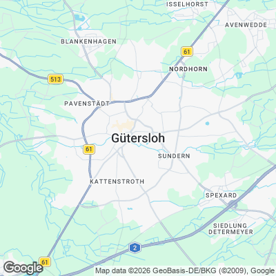 Karte von Gütersloh und Umgebung