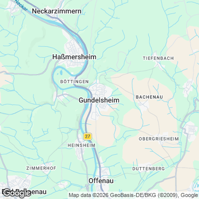 Karte von Gundelsheim und Umgebung
