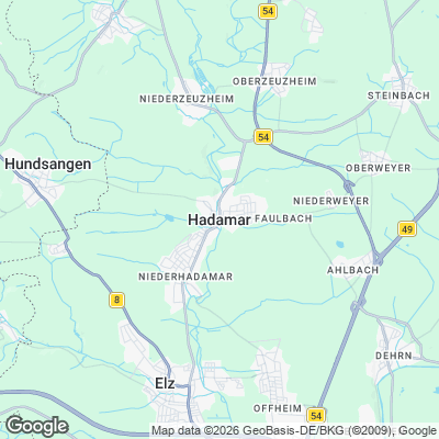 Karte von Hadamar und Umgebung