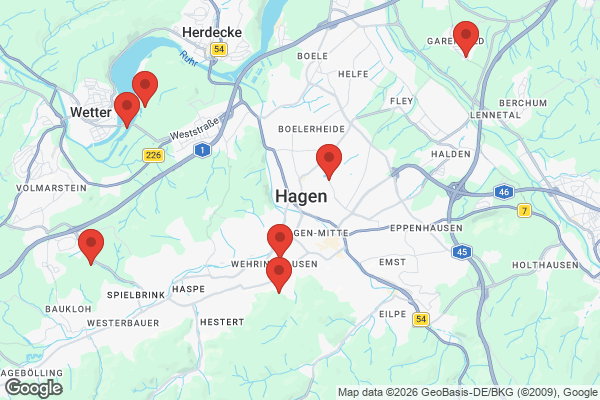 Karte mit Entrümpelungsaufträgen in Hagen