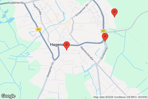 Karte mit Entrümpelungsaufträgen in Hagenow