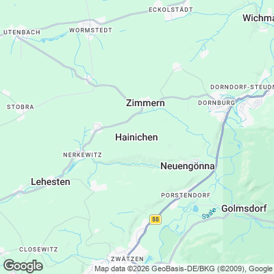 Karte von Hainichen und Umgebung