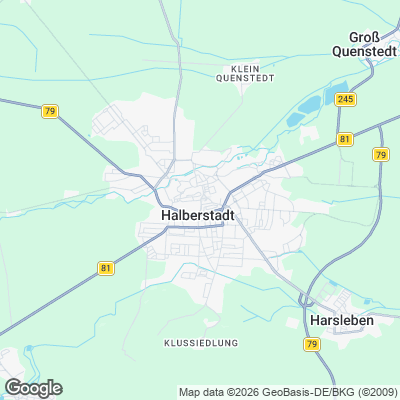 Karte von Halberstadt und Umgebung