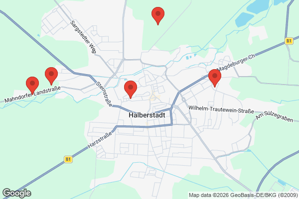 Karte mit Entrümpelungsaufträgen in Halberstadt