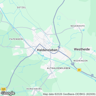 Karte von Haldensleben und Umgebung