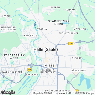 Karte von Halle (Saale) und Umgebung