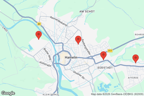 Karte mit Entrümpelungsaufträgen in Hameln
