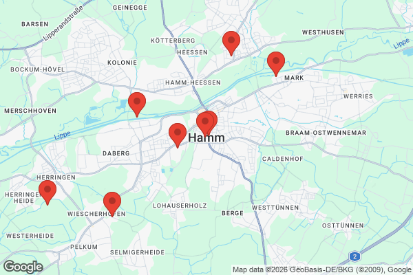 Karte mit Entrümpelungsaufträgen in Hamm