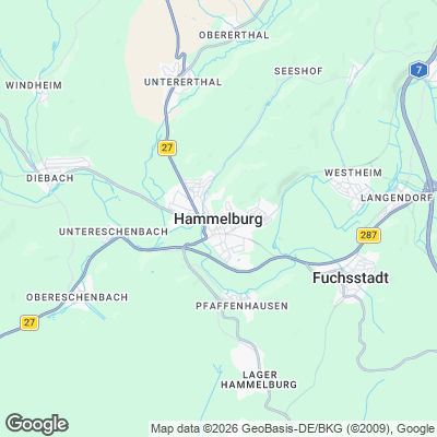Karte von Hammelburg und Umgebung