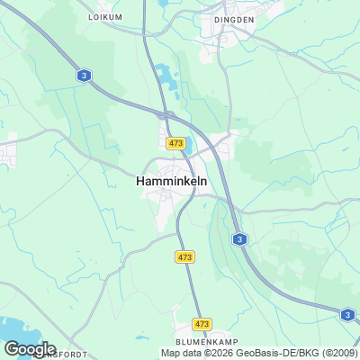 Karte von Hamminkeln und Umgebung