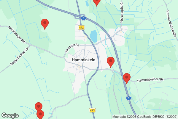 Karte mit Entrümpelungsaufträgen in Hamminkeln