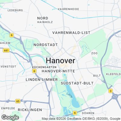 Karte von Hannover und Umgebung