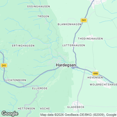 Karte von Hardegsen und Umgebung