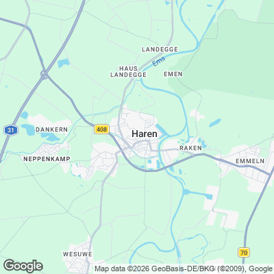Karte von Haren und Umgebung