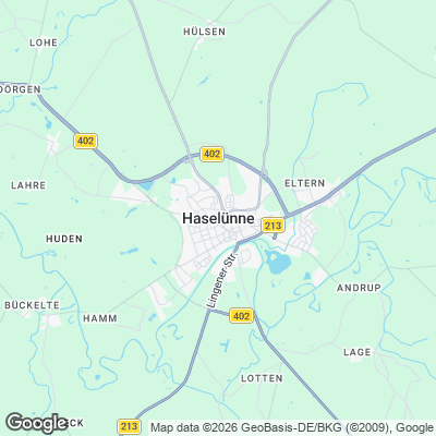 Karte von Haselünne und Umgebung