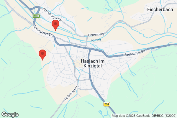 Karte mit Entrümpelungsaufträgen in Haslach im Kinzigtal