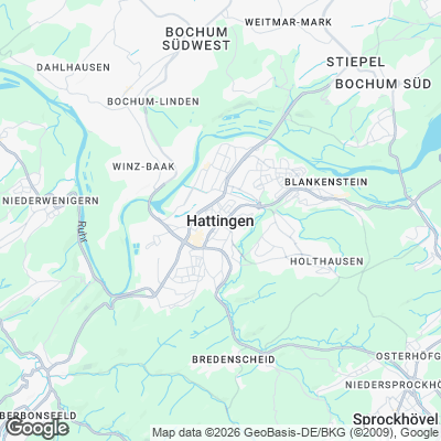 Karte von Hattingen und Umgebung