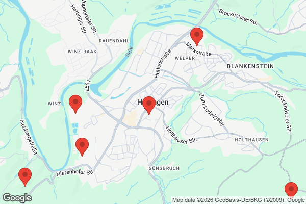 Karte mit Entrümpelungsaufträgen in Hattingen