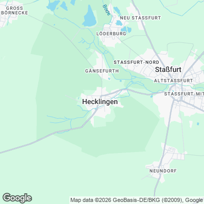 Karte von Hecklingen und Umgebung