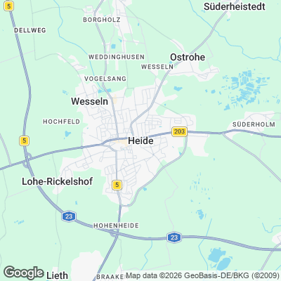 Karte von Heide und Umgebung