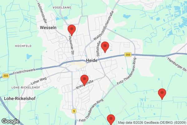 Karte mit Entrümpelungsaufträgen in Heide