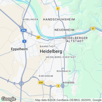 Karte von Heidelberg und Umgebung