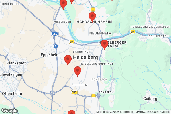 Karte mit Entrümpelungsaufträgen in Heidelberg