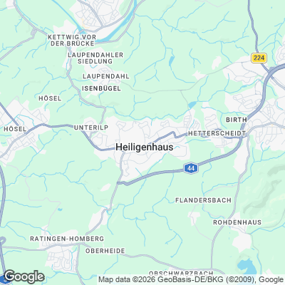 Karte von Heiligenhaus und Umgebung