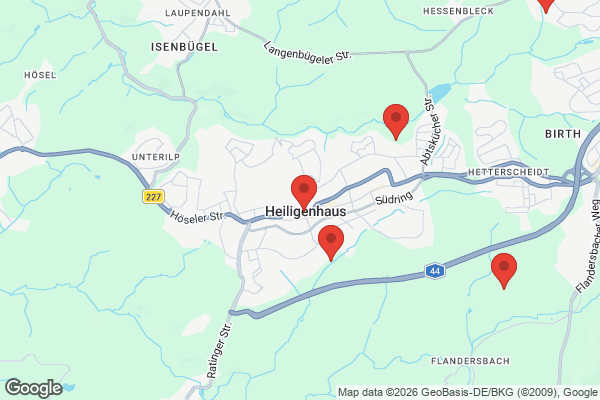 Karte mit Entrümpelungsaufträgen in Heiligenhaus