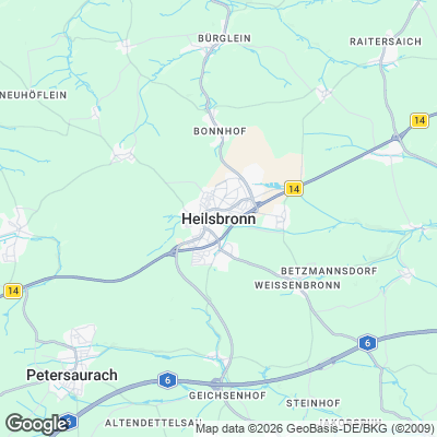 Karte von Heilsbronn und Umgebung