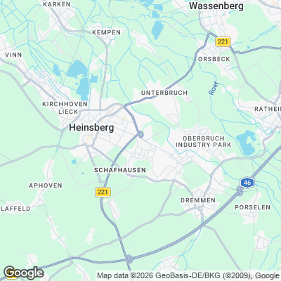 Karte von Heinsberg und Umgebung