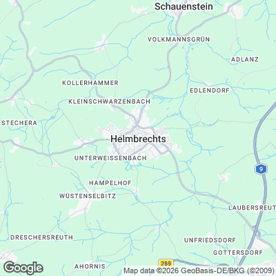 Karte von Helmbrechts und Umgebung