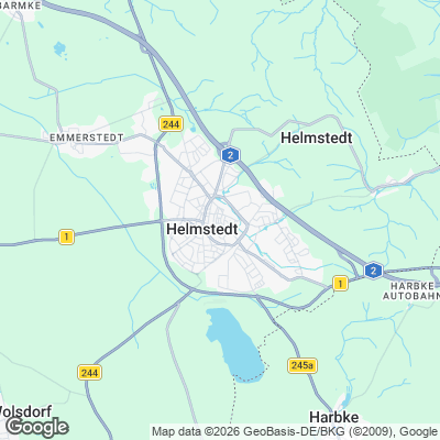 Karte von Helmstedt und Umgebung