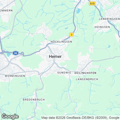 Karte von Hemer und Umgebung