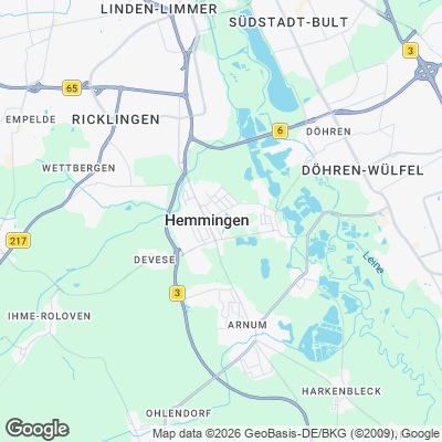 Karte von Hemmingen und Umgebung