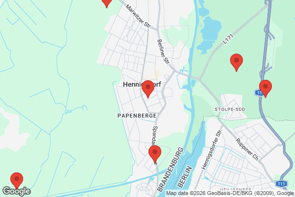 Karte mit Entrümpelungsaufträgen in Hennigsdorf