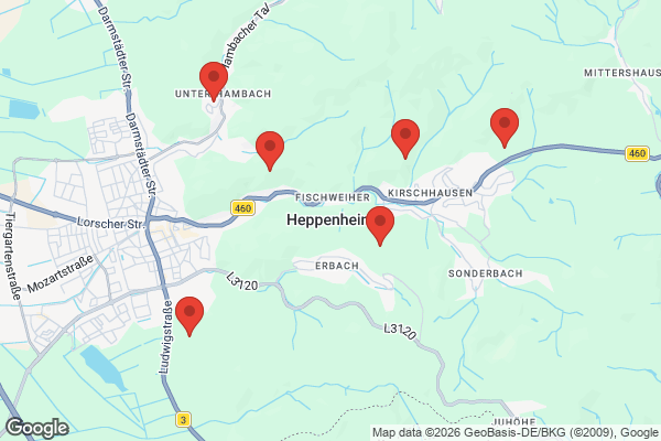 Karte mit Entrümpelungsaufträgen in Heppenheim