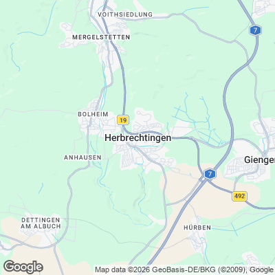 Karte von Herbrechtingen und Umgebung