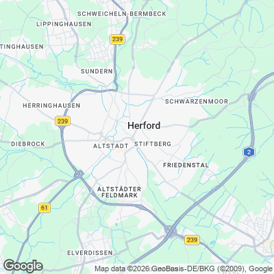 Karte von Herford und Umgebung