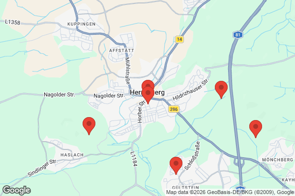 Karte mit Entrümpelungsaufträgen in Herrenberg