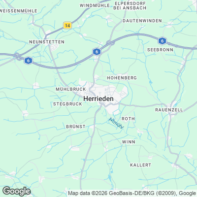 Karte von Herrieden und Umgebung