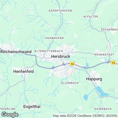 Karte von Hersbruck und Umgebung