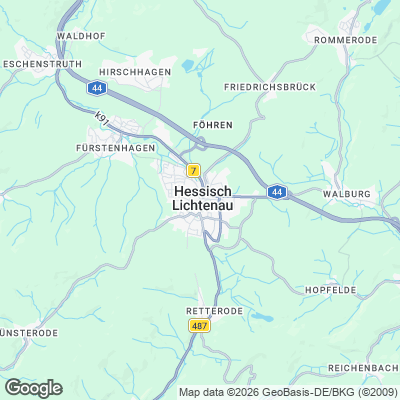 Karte von Hessisch Lichtenau und Umgebung